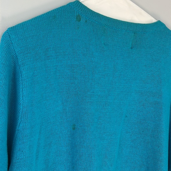 Quacker Factory embroidered turquoise monkey cardigan - size Large - Picture 6 of 10